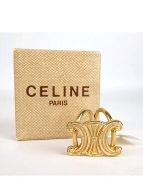 Celine Gold Triomphe Scarf Ring Holder